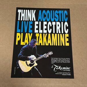 Pete Townshend of The Who - Takamine Guitars - 1993 Print Advertisement